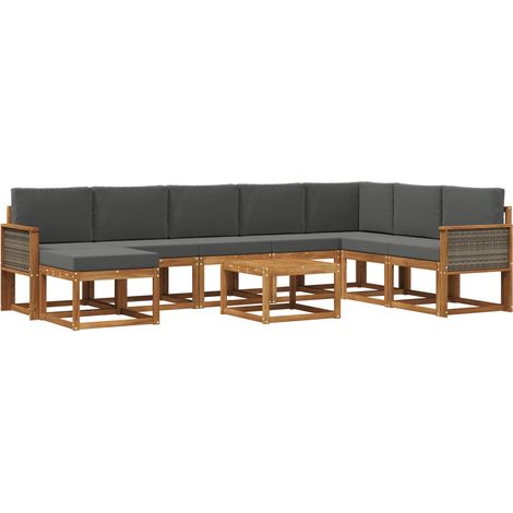 Conjunto de sofás de exterior 9 uds. 8 plaza vidaXL (1/5)