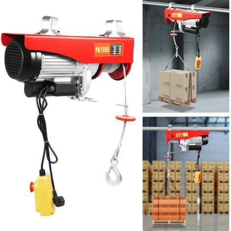 Elektrische Seilwinde, 500 kg Tragkraft, 12 m Hubhöhe, rot (1/5)