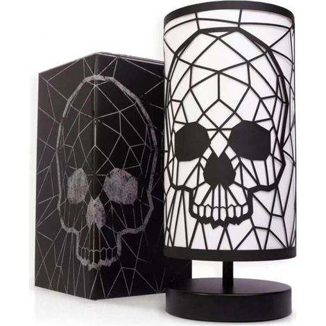 Lampe tête de mort noire, lampe de Table tactile à 3 voies, décor gothique, adaptée à la décoration de vacances, cadeau d'anniversaire