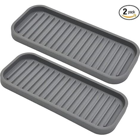 Silikon-Schwammhalter, Seifenablage für die Küchenarbeitsplatte (2er-Pack), wasserdichte Seifen- und Schwammablage, ideal für Spüle, Badezimmer, Seifenspender, Scheuerschwämme und Make-up (1/4)