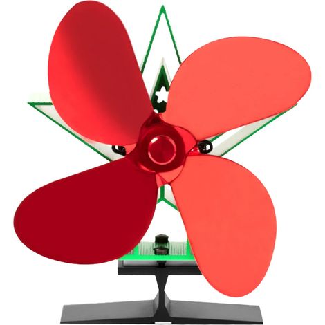 Camino a 4 pale, ventola per stufa alimentata a calore, camino a legna silenzioso, distribuzione efficiente del calore domestico, decorazioni natalizie (1/4)