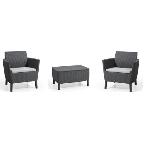 Keter Set Table + Fauteuil SALEMO Graphite (1/5)