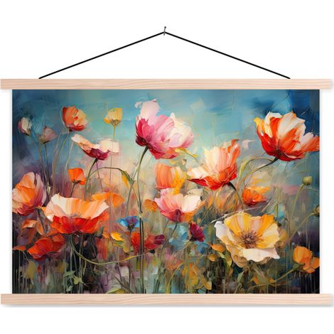 AFFICHE AVEC CADRE MAGNÉTIQUE Fleurs - Aquarelle - Art - Botanique - Nature 60x40 (1/3)