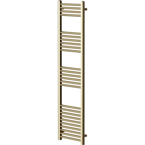 Pizarro Brushed Brass 1600mm x 400mm Straight Heated Towel Rail (1/5)