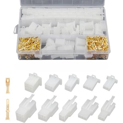 Kit de 580 connecteurs de fils, pas de 2,8 mm, 2, 3, 4, 6, 9 broches mâles et femelles à sertir pour moto, scooter, voiture, camion (1/4)