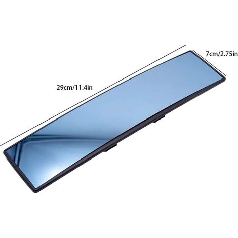 Espejo retrovisor interior panorámico universal antideslumbrante: amplio campo de visión, ajuste manual del ángulo, acabado azul, compatible con todos los coches.