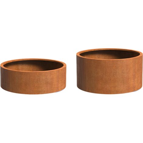 Adezz Circum mit Rollen Pflanzgefäß aus Corten-Stahl Pflanzkübel Blumentopf (1/3)