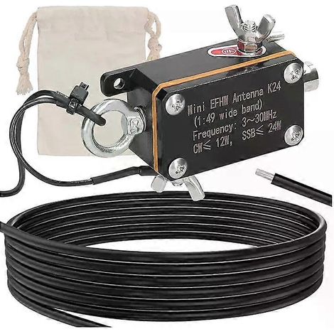 Für Taschen-EFHW-Antenne K24 3-30 MHz Frequenzband Kurzwellenantenne Breitband-Endgespeiste Halbwellenantenne-JXLGV (1/4)