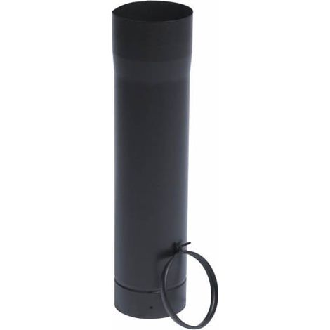 TEN – Tuyau gaz émaillé noir mat télescopique Ø125x50cm – Raccordement chaudières gaz, fuel, bois, charbon – Acier émaillé haute résistance