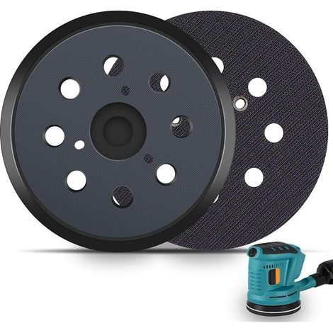 Plateau de Hook et Loop 125 mm Compatible avec Milwau-keee 51-36-7090, 51-36-7100 Ma-kita 743081-8 BO5021/BO5030/BO5031/BO5040/BO5041K M9204 Ponceuse Orbitale Électronique par (1/5)