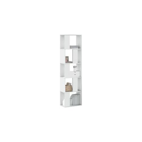 Bibliothèque 5 niveaux blanc 45x23,5x162,5 bois d'ingénierie (1/5)