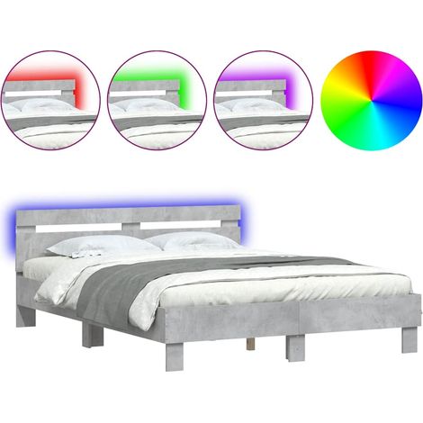 Maison Exclusive - Estructura de cama cabecero y luces LED gris h (1/5)