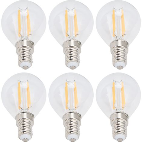Stück G45 Vintage-Glühbirnen, transparent, E14-Sockel, 6 W, 220 V, warmweißes Licht, für dekorative Wohnleuchten (1/5)