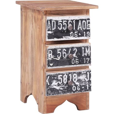 Table de chevet 30x30x51 cm bois d'acajou massif