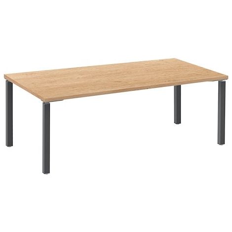 Bureau droit 200 cm chêne clair Exprim - anthracite - Maxiburo