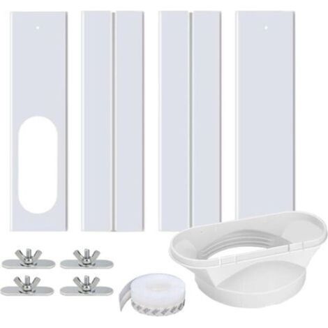 Joint de porte pour climatiseur portable avec adaptateur universel 13/15 cm, verrouillage de sécurité et joint pour climatiseur/déshumidificateur portable sur porte/fenêtre (1/4)