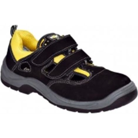 teXXor® S1-Sicherheitsklettsandalen ROMANS schwarz/gelb 611536 Gr.36 (1/2)