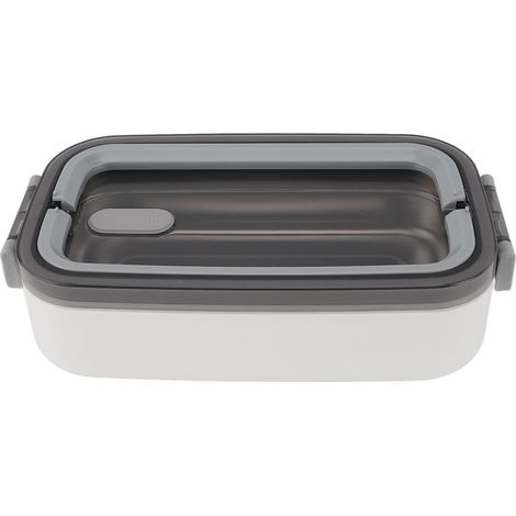 Boîte à lunch isotherme en acier inoxydable 304, étanche, blanche, idéale pour les élèves, l'école et le bureau. (1/5)