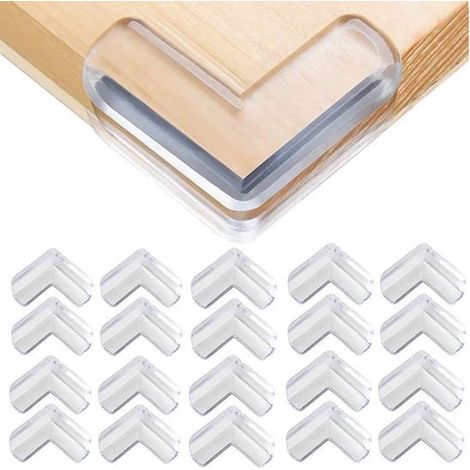 Paquete de 20 protectores de esquinas para bebés，protectores de esquinas transparentes，para cubrir los bordes afilados de muebles y mesas (1/5)