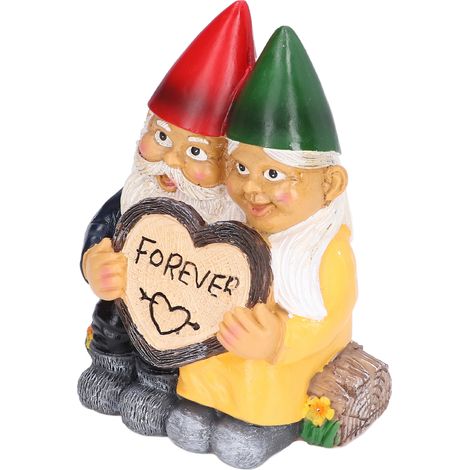 Lot nain résine couple coeur décoration jardin maison artisanat amour (1/5)