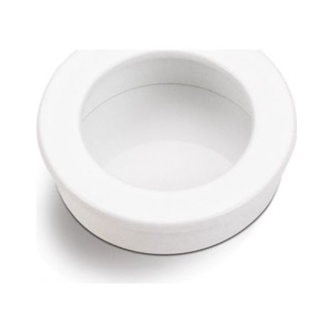 Tirador embutir aluminio blanco Ø30mm redondo muebles y armarios
