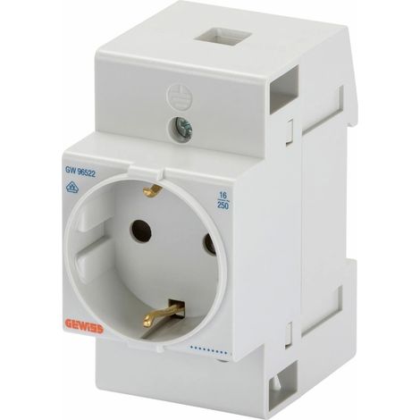 Gewiss PRESA PER GUIDA DIN - STANDARD TEDESCO -2P+T 16A - 2,5 TE, GW96522