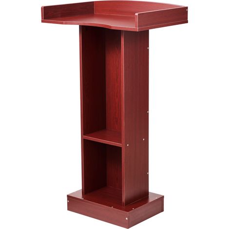 Pupitre de conférence en bois 1040 mm, support pour ordinateur portable avec large surface de lecture et étagère de rangement, butée de page, design élégant, sur pied, pour salle de classe, réunion, é (1/5)