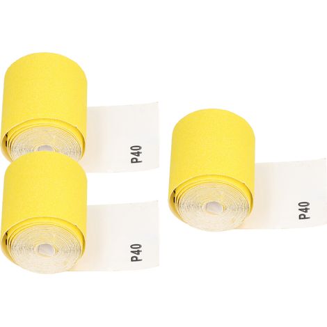 3er-Packung Schleifpapier, Körnung 40, Schleifblatt zum Schleifen und Polieren von Möbelwerkzeugen, gelb (1/5)