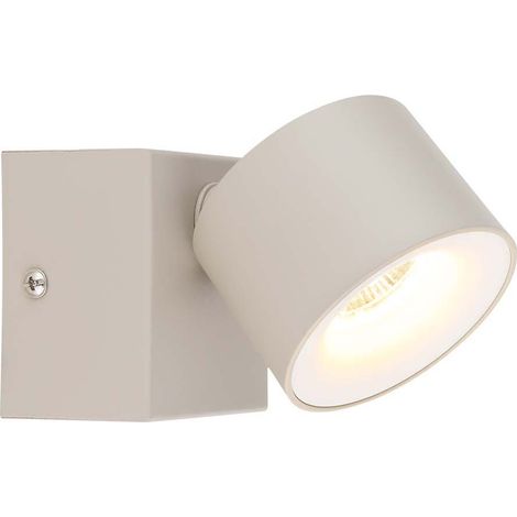 LED Wandleuchte Wandlampe Flurleuchte Metall sandfarben drehbar H 13 cm