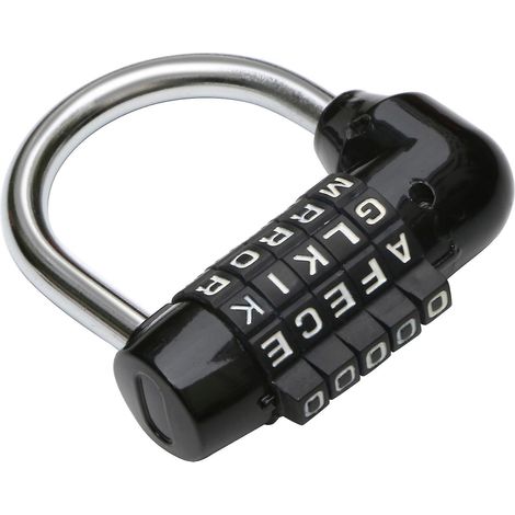 Cadenas à combinaison Trixes à 5 lettres noir (1/4)