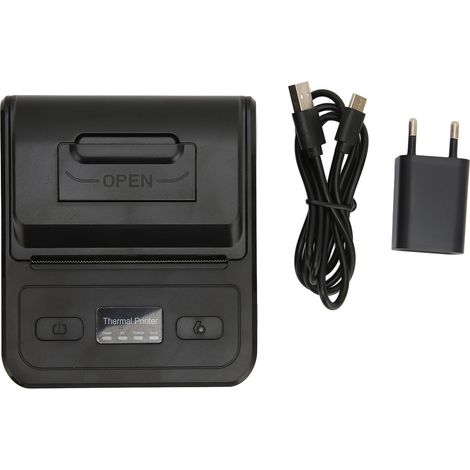 Imprimante thermique d'étiquettes, interface Type-C, batterie 2000mAh, impression rapide, grande capacité, pour bureau et maison, noir. (1/5)