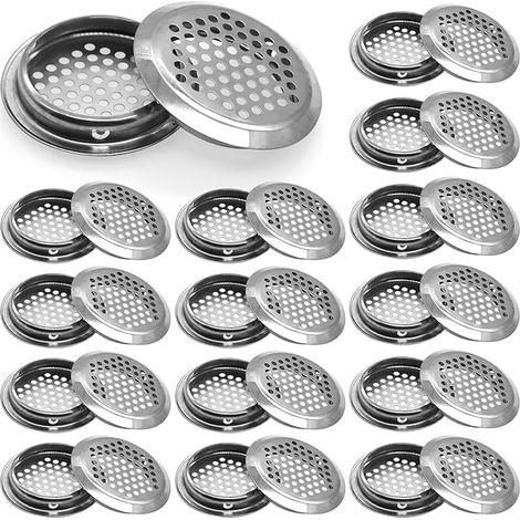 30pcs 53mm ronde en acier inoxydable grille d'aération avec couvercle de ventilation pour cuisine salle de bains de caravane (1/5)