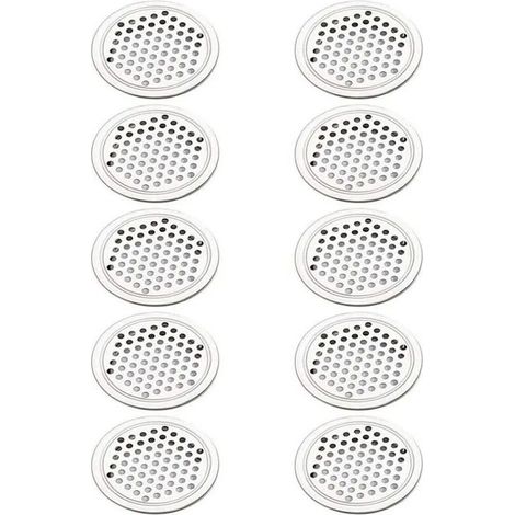 Rejilla de ventilación redonda de acero inoxidable de 20 piezas para armarios, armarios, muebles de cocina (53 mm)