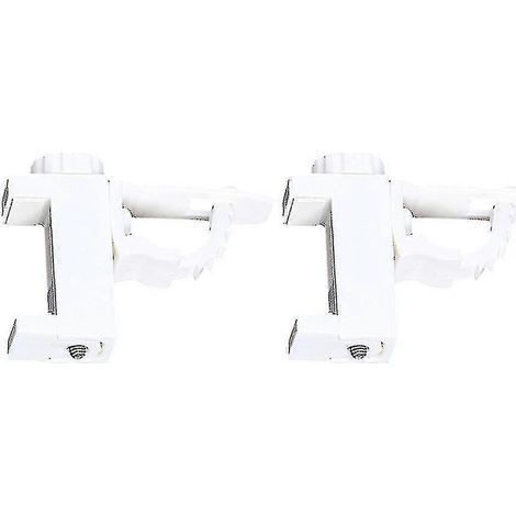 Lot de 2 crochets à clipser en plastique ABS, crochets de suspension réglables, clips universels pour tringle à rideaux, pour chambre et salon (blanc) (1/3)