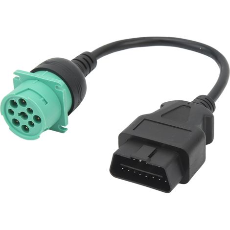 Adaptateur de câble de diagnostic OBD2 pour camions, connecteur mâle 9 broches vers femelle 16 broches, remplacement pour moteur diesel Cummins (1/5)