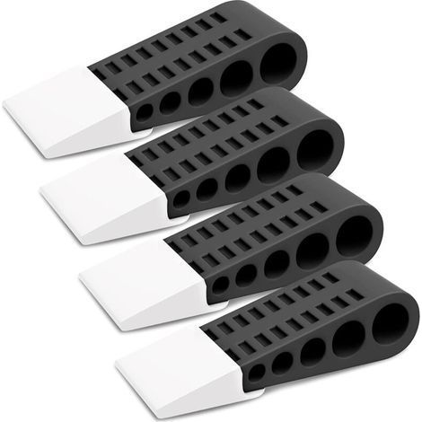 4 pieces Rubber Door Wedge Stop Door on Floor Door Stopper on Tile Mat (1/4)