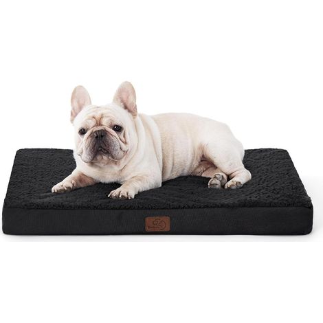 Hundebett orthopädisches waschbar schwarz L 76 x B 51 x H 8 cm Schwarz (1/5)
