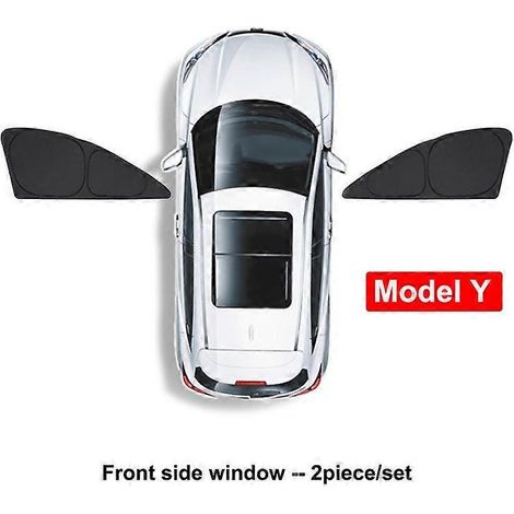 Pare-soleil latéral pour Tesla Model 3 Y, pare-brise avant et arrière, isolation thermique, rideau d'intimité, protection solaire extérieure pour toute la voiture, vitre latérale avant. (1/5)