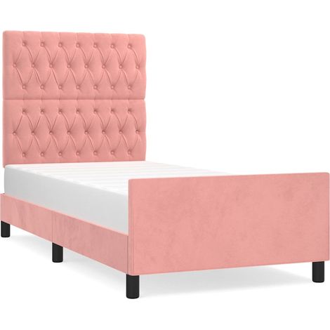Maison Exclusive - Giroletto con Testiera Rosa 90x200 cm in Velluto (1/5)