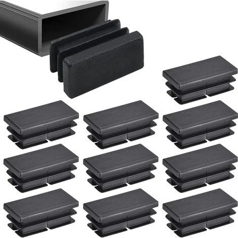 10 pcs Bouchons à lamelles 40x20 mm pour Tube carré  Cache Tube en Plastique polyéthylène  Bouchon Tube Carré pour Tubes Métalliques, Canapés, Chaises, Tables et étagères (1/5)
