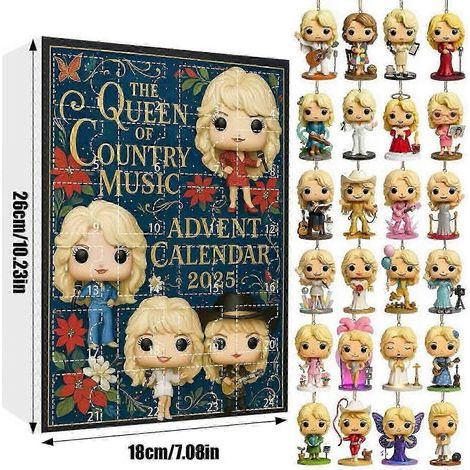 Dolly Parton Adventskalender (24-tägiger Countdown) - Überraschungsbox - Weihnachtsbaumschmuck (25.-26. 2025)