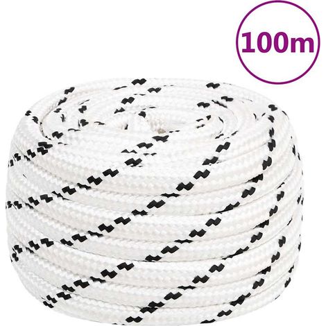 vidaXL Cuerda de trabajo poliéster blanco 18 mm 100 m (1/5)