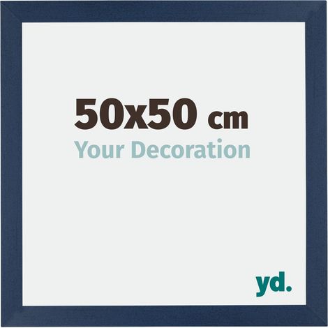 Cadre Puzzle 50x50 cm - cm - Bleu Foncé Patiné - MDF - Mura. (1/5)