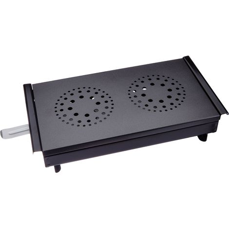 MasterClass Piastra Scaldavivande Professionale a 2 Fuochi in Acciaio al Carbonio, 33 cm x 17,5 cm x 6,5 cm - Nero / Grigio (1/5)