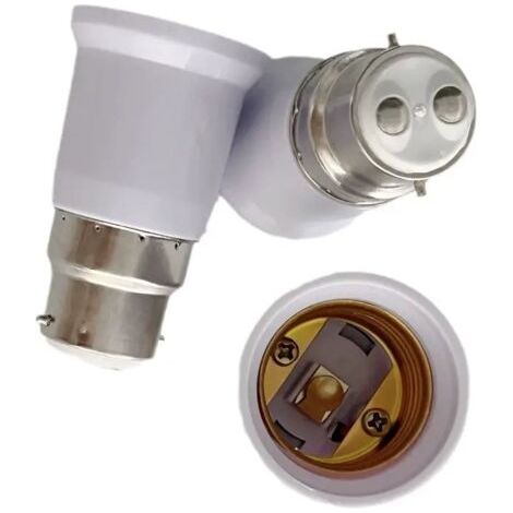 Lot de 3 adaptateurs de douille - Convertisseur de douille B22 vers E27 - Adaptateur de douille à baïonnette pour ampoules halogènes et LED (1/3)