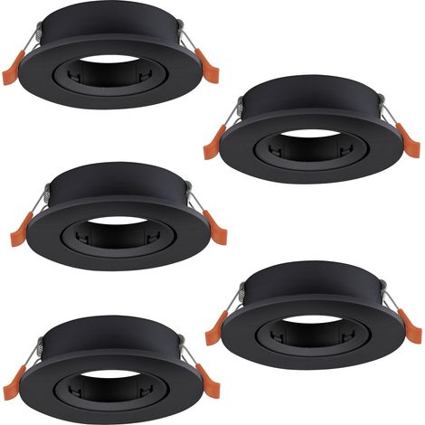 Faretto Incasso Moderno Barranco Gu10 Plastiche Nere 5 Luci Gu10 Ip20