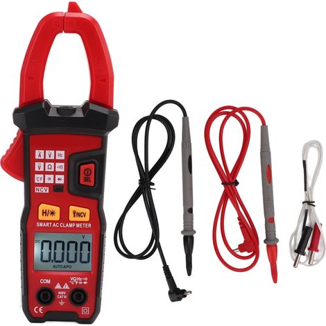 Digitales Zangenmultimeter mit hintergrundbeleuchtetem LCD-Display, Spannungs- und Strommesser für elektrische Anwendungen, integrierte Taschenlampe