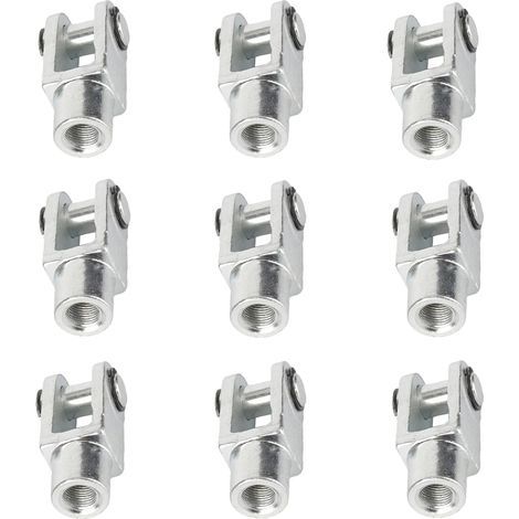 Lot de 9 têtes de fourche pour cylindre à air comprimé, filetage intérieur M6 x 1, joint en Y en métal, idéal pour les installations automatiques et les raccords de tige de piston (1/5)