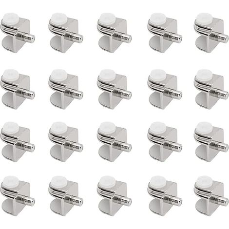 20 Pièces Support D'étagère En Verre Réglable,Pince À Verre, Pince À Charnière En Verre Robuste, Adapté Au Support En Verre (1/5)