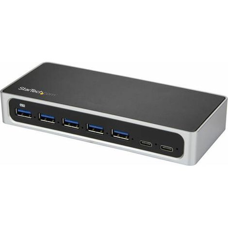 StarTech ST HB30C5A2CSC - USB 3.0, 7 Port USB-C Hub, 5x USB-A 2x USB-C, schwarz/silber
